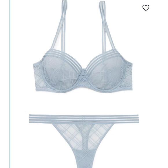 Adore Me Stacie Unlined Baby Blue Matching Set NWT 40DDD - Picture 1 of 7